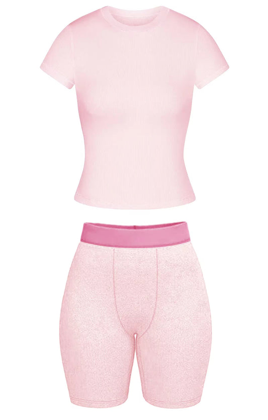 Short sleeve light pink