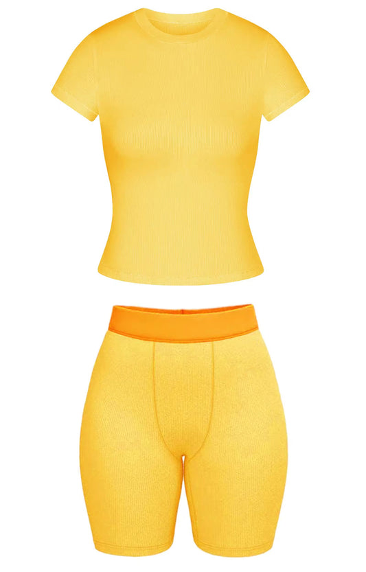 Short sleeve yellow